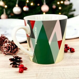 Starbucks Modern Pine Triangle Trees Holiday Mug Ceramic 18oz